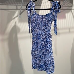 Lilly Pulitzer Blue and White Tie Front Sundress